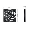 Wentylator do obudowy komputera ARCTIC P12 Slim PWM PST Czarny 12 cm 3 szt.