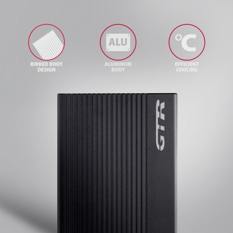 Axagon EE25-GTR USB-C 3.2 Gen 2 - SATA 6G 2.5\" externes Festplattengehäuse geriffelt Obudowa HDD/SSD Czarny 2.5" Axagon EE25-GTR USB-C 3.2 Gen 2 - SATA 6G 2.5\" externes Festplattengehäuse geriffelt Obudowa HDD/SSD Czarny 2.5"