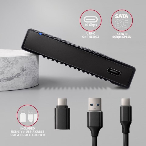 Axagon EE25-GTR USB-C 3.2 Gen 2 - SATA 6G 2.5\" externes Festplattengehäuse geriffelt Obudowa HDD/SSD Czarny 2.5" Axagon EE25-GTR USB-C 3.2 Gen 2 - SATA 6G 2.5\" externes Festplattengehäuse geriffelt Obudowa HDD/SSD Czarny 2.5"