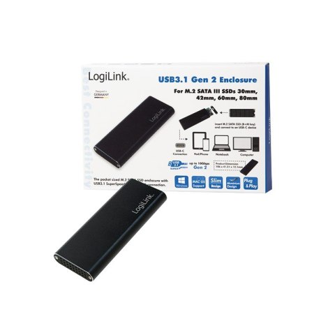 LogiLink UA0314 obudowa do dysków twardych Obudowa SSD Czarny M.2 LogiLink UA0314 obudowa do dysków twardych Obudowa SSD Czarny M.2