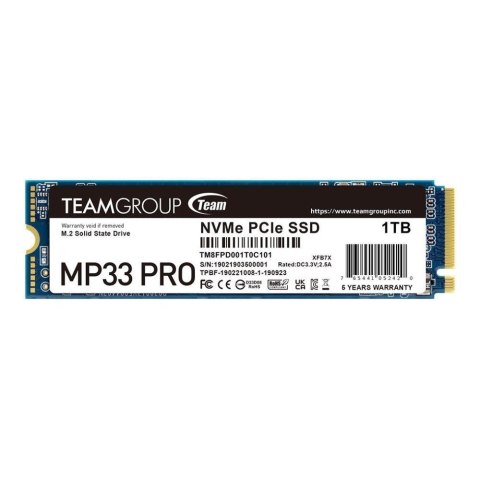 Team Group MP33 Pro NVMe SSD, PCIe 3.0 M.2 Type 2280 — 1 TB Team Group MP33 Pro NVMe SSD, PCIe 3.0 M.2 Type 2280 — 1 TB