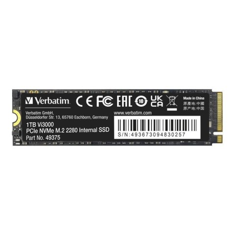 Verbatim Vi3000 1 TB M.2 PCI Express 3.0 NVMe Verbatim Vi3000 1 TB M.2 PCI Express 3.0 NVMe