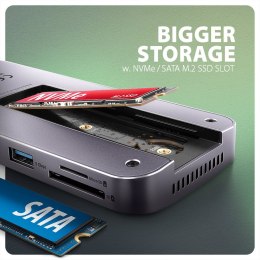 Axagon HMC-12GM2 stacja dokująca Przewodowa USB 3.2 Gen 2 (3.1 Gen 2) Type-C Szary