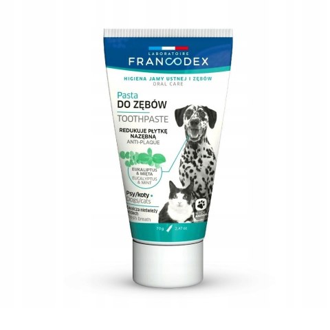 FRANCODEX Pasta do czyszczenia zębów dla psów i kotów 70g FRANCODEX Pasta do czyszczenia zębów dla psów i kotów 70g