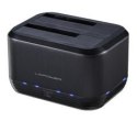 LC-Power LC-DOCK-U3-III stacja dokująca do dysków twardych USB 3.2 Gen 1 (3.1 Gen 1) Type micro-B Czarny