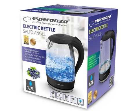 Czajnik elektryczny Esperanza Salto Angel EKK011K (2200W 1.7l; kolor czarny) Czajnik elektryczny Esperanza Salto Angel EKK011K (2200W 1.7l; kolor czarny)