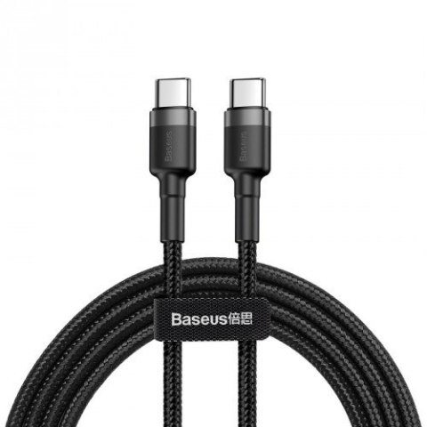 BASEUS KABEL USB-C DO USB-C 60W 1M (CZARNO-SZARY) BASEUS KABEL USB-C DO USB-C 60W 1M (CZARNO-SZARY)