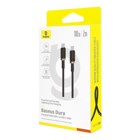Kabel Baseus Dura Typ C-Typ C 100W 2m (czarno-złoty)
