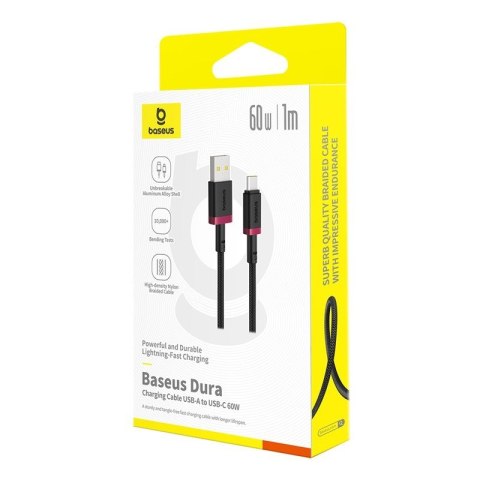 Kabel Baseus Dura USB-Typ C 60W 2m (czerwono-czarny)