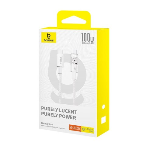 Kabel Baseus Gem Typ C-Typ C 100W 1m (biały)