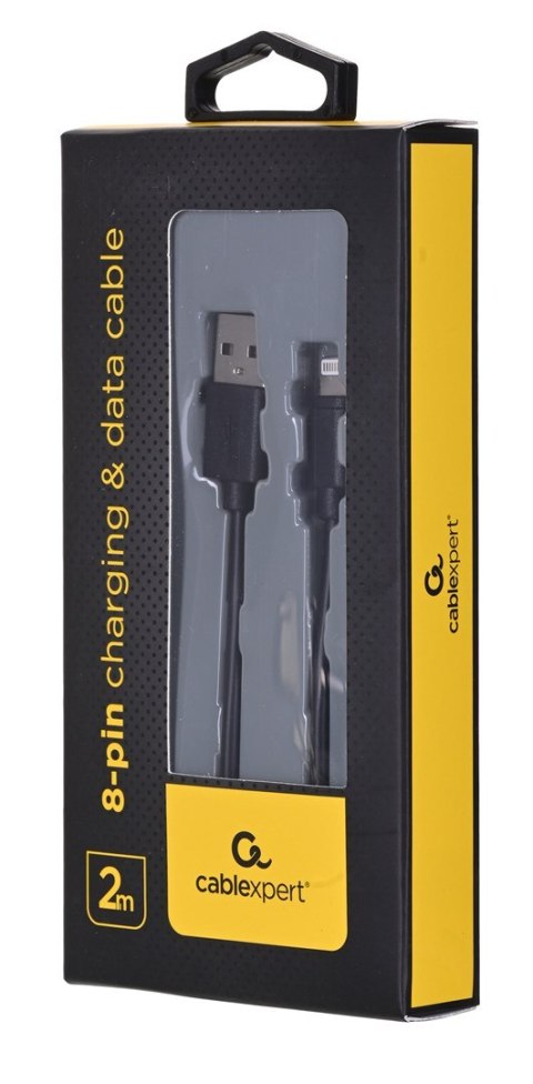 Kabel GEMBIRD CC-USB2-AMLM-2M (USB 2.0 M - Lightning M; 2m; kolor czarny) Kabel GEMBIRD CC-USB2-AMLM-2M (USB 2.0 M - Lightning M; 2m; kolor czarny)