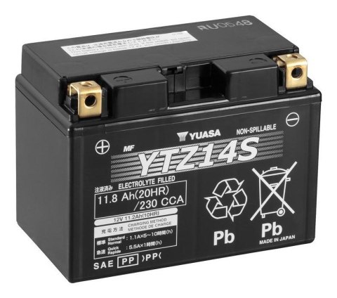 Akumulator AGM/Rozruchowy YUASA 12V 12Ah 230A L+ Bezobsługowy 150x87x110mm Uruchomiony YTZ14S pasuje do: BENELLI SPORT EVO, TNT, Akumulator AGM/Rozruchowy YUASA 12V 12Ah 230A L+ Bezobsługowy 150x87x110mm Uruchomiony YTZ14S pasuje do: BENELLI SPORT EVO, TNT,