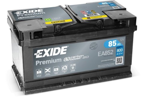 Akumulator EXIDE 12V 85Ah/800A PREMIUM - stopka o wysokości 10,5 mm (rozruchowy) Akumulator EXIDE 12V 85Ah/800A PREMIUM - stopka o wysokości 10,5 mm (rozruchowy)