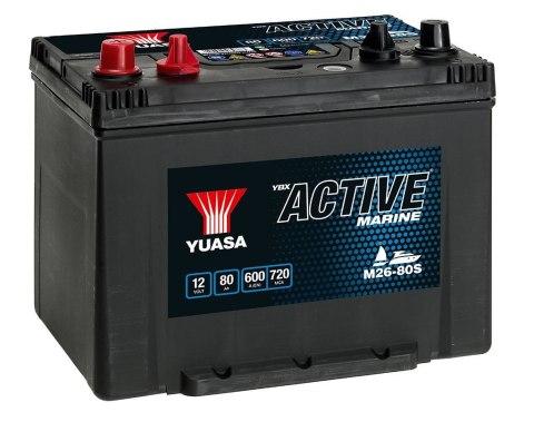 Akumulator YUASA 12V 80Ah/680A Active Marine Start (L+ biegun standardowy + gwintowany) 260x174x225 B9 (zasilający) Akumulator YUASA 12V 80Ah/680A Active Marine Start (L+ biegun standardowy + gwintowany) 260x174x225 B9 (zasilający)