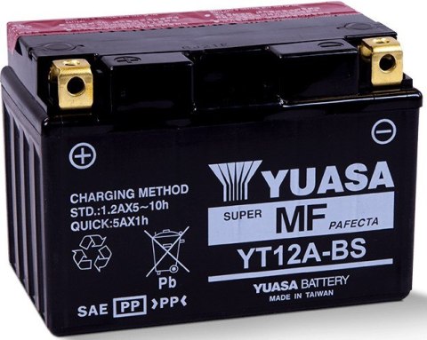 Akumulator samochodowy Yuasa YT12A-BS ołowiany (VRLA) 10 Ah 12 V 175 A motocykl Akumulator samochodowy Yuasa YT12A-BS ołowiany (VRLA) 10 Ah 12 V 175 A motocykl