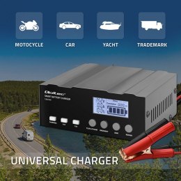QOLTEC ŁADOWARKA 12V | 12.6V | 24V | PROSTOWNIK Z FUNKCJĄ NAPRAWY DO AGM GEL LIFEPO4 | LCD