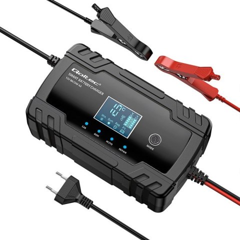 Qoltec 52490 Inteligentna mikroprocesorowa ładowarka 12V 8A | 24V 4A| Prostownik z funkcją naprawy do akumulatora AGM GEL | LCD Qoltec 52490 Inteligentna mikroprocesorowa ładowarka 12V 8A | 24V 4A| Prostownik z funkcją naprawy do akumulatora AGM GEL | LCD