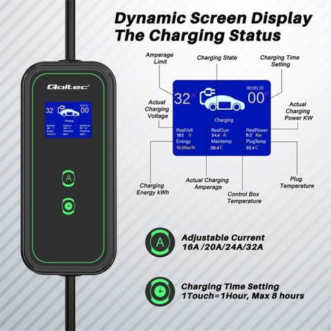 Qoltec Mobilna ładowarka do samochodów EV 2 w 1 typ2 | 7kW | 230V | CEE 5 PIN Qoltec Mobilna ładowarka do samochodów EV 2 w 1 typ2 | 7kW | 230V | CEE 5 PIN