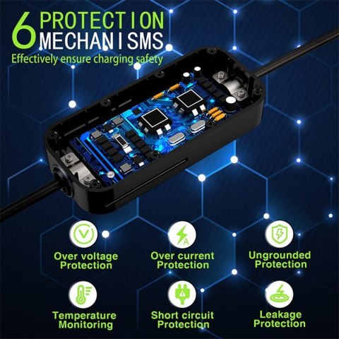 Qoltec Mobilna ładowarka do samochodów EV 2 w 1 typ2 | 7kW | 230V | CEE 5 PIN Qoltec Mobilna ładowarka do samochodów EV 2 w 1 typ2 | 7kW | 230V | CEE 5 PIN
