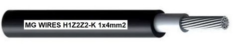 Przewód fotowoltaiczny // MG Wires // 1x4mm2, 0,6/1kV czarny H1Z2Z2-K-4mm2 BK, szpula 500m Przewód fotowoltaiczny // MG Wires // 1x4mm2, 0,6/1kV czarny H1Z2Z2-K-4mm2 BK, szpula 500m