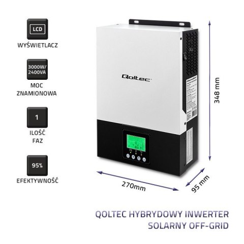 QOLTEC INWERTER SOLARNY HYBRYDOWY OFF-GRID 2.4KW | 80A | MPPT | SINUS QOLTEC INWERTER SOLARNY HYBRYDOWY OFF-GRID 2.4KW | 80A | MPPT | SINUS