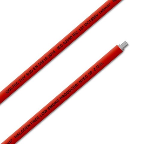 QOLTEC KABEL SOLARNY FOTOWOLTAICZNY | 6MM2 | 100M | CZERWONY QOLTEC KABEL SOLARNY FOTOWOLTAICZNY | 6MM2 | 100M | CZERWONY