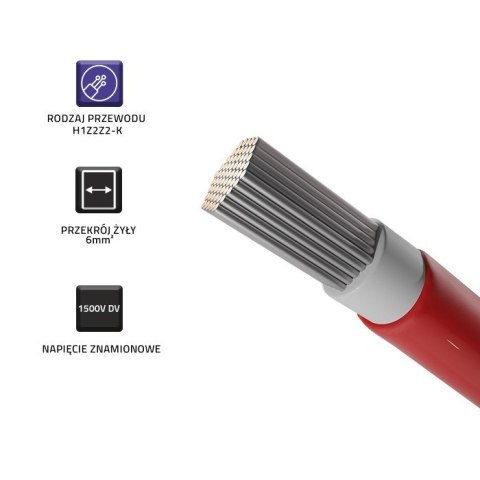 QOLTEC KABEL SOLARNY FOTOWOLTAICZNY | 6MM2 | 100M | CZERWONY QOLTEC KABEL SOLARNY FOTOWOLTAICZNY | 6MM2 | 100M | CZERWONY