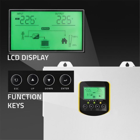 Qoltec Hybrydowy inwerter solarny Off-Grid 2.5kVA| 2.5kW | 100A | MPPT | LCD | BMS | Sinus Qoltec Hybrydowy inwerter solarny Off-Grid 2.5kVA| 2.5kW | 100A | MPPT | LCD | BMS | Sinus