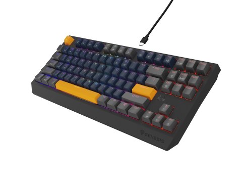GENESIS THOR 230 TKL klawiatura Gaming USB + RF Wireless + Bluetooth QWERTY Czarny, Niebieski, Szary, Pomarańczowy GENESIS THOR 230 TKL klawiatura Gaming USB + RF Wireless + Bluetooth QWERTY Czarny, Niebieski, Szary, Pomarańczowy