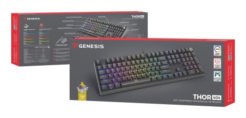 GENESIS THOR 404 klawiatura Uniwersalne USB QWERTY Angielski Czarny GENESIS THOR 404 klawiatura Uniwersalne USB QWERTY Angielski Czarny