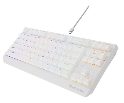 Klawiatura GENESIS Thor 230 TKL Gaming USB QWERTY US English Biały Klawiatura GENESIS Thor 230 TKL Gaming USB QWERTY US English Biały
