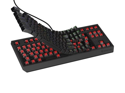 Klawiatura GENESIS Thor 230 TKL Gaming USB + RF Wireless + Bluetooth QWERTY Czarny Klawiatura GENESIS Thor 230 TKL Gaming USB + RF Wireless + Bluetooth QWERTY Czarny