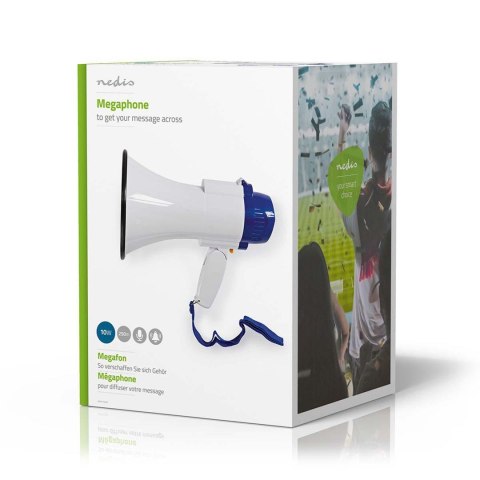 Nedis MEPH150WT megafon Biały, Niebieski Nedis MEPH150WT megafon Biały, Niebieski
