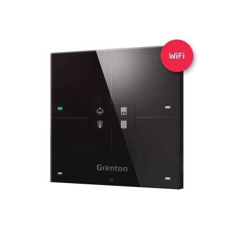 Grenton Smart panel/ 4 pola dotykowe/ wyświetlacz OLED/ Wi-Fi/ czarny szklany front Grenton Smart panel/ 4 pola dotykowe/ wyświetlacz OLED/ Wi-Fi/ czarny szklany front