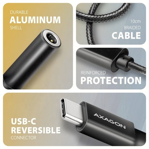Axagon ADA-HC kabel audio 0,1 m 3.5mm USB Type-C Czarny Axagon ADA-HC kabel audio 0,1 m 3.5mm USB Type-C Czarny