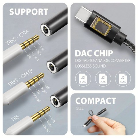 Axagon ADA-HC kabel audio 0,1 m 3.5mm USB Type-C Czarny Axagon ADA-HC kabel audio 0,1 m 3.5mm USB Type-C Czarny