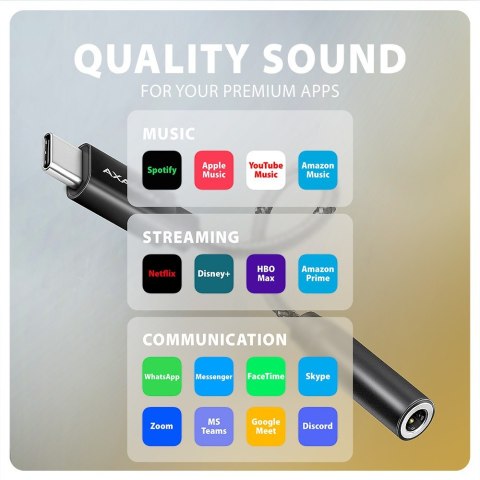 Axagon ADA-HC kabel audio 0,1 m 3.5mm USB Type-C Czarny Axagon ADA-HC kabel audio 0,1 m 3.5mm USB Type-C Czarny