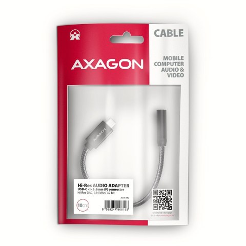 Axagon ADA-HC kabel audio 0,1 m 3.5mm USB Type-C Czarny Axagon ADA-HC kabel audio 0,1 m 3.5mm USB Type-C Czarny