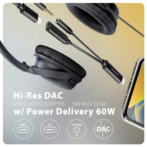 Axagon ADA-HCPD kabel audio 0,1 m USB-C, 3.5 mm USB-C Czarny Axagon ADA-HCPD kabel audio 0,1 m USB-C, 3.5 mm USB-C Czarny