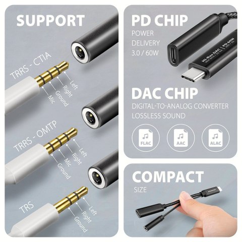 Axagon ADA-HCPD kabel audio 0,1 m USB-C, 3.5 mm USB-C Czarny Axagon ADA-HCPD kabel audio 0,1 m USB-C, 3.5 mm USB-C Czarny