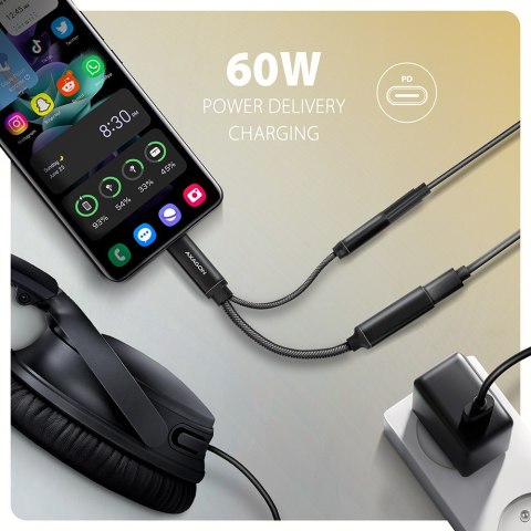 Axagon ADA-HCPD kabel audio 0,1 m USB-C, 3.5 mm USB-C Czarny Axagon ADA-HCPD kabel audio 0,1 m USB-C, 3.5 mm USB-C Czarny