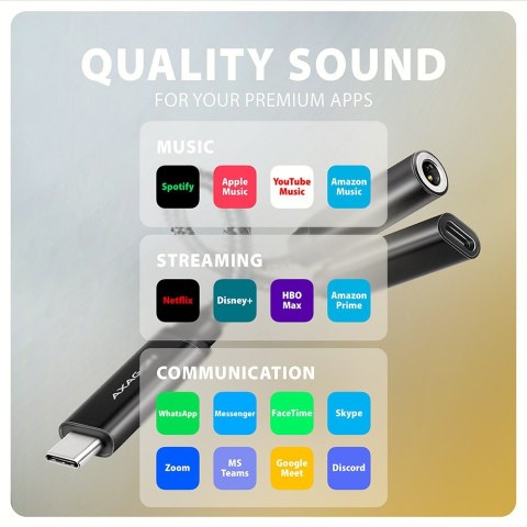 Axagon ADA-HCPD kabel audio 0,1 m USB-C, 3.5 mm USB-C Czarny Axagon ADA-HCPD kabel audio 0,1 m USB-C, 3.5 mm USB-C Czarny