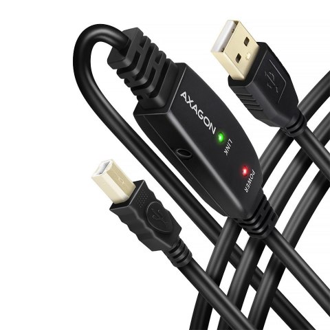 Axagon ADR-210B USB 2.0 A-M -> B-M active connecting/repeater cable 10m - Kabel - Digital/Daten kabel USB USB A USB B Czarny Axagon ADR-210B USB 2.0 A-M -> B-M active connecting/repeater cable 10m - Kabel - Digital/Daten kabel USB USB A USB B Czarny