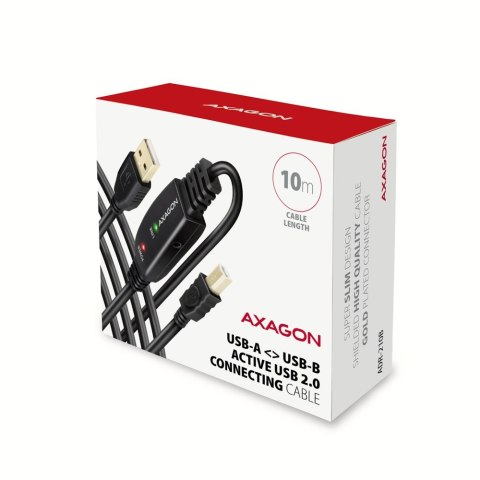 Axagon ADR-210B USB 2.0 A-M -> B-M active connecting/repeater cable 10m - Kabel - Digital/Daten kabel USB USB A USB B Czarny Axagon ADR-210B USB 2.0 A-M -> B-M active connecting/repeater cable 10m - Kabel - Digital/Daten kabel USB USB A USB B Czarny