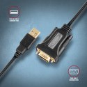 Axagon ADS-1PQN USB-A 2.0 - serial RS-232 DB9-M FTDI adapter cable 1.5m - Adapter - Digital/Daten kabel równoległy Czarny 1,5 m 