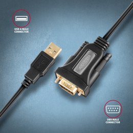 Axagon ADS-1PQN USB-A 2.0 - serial RS-232 DB9-M FTDI adapter cable 1.5m - Adapter - Digital/Daten kabel równoległy Czarny 1,5 m 