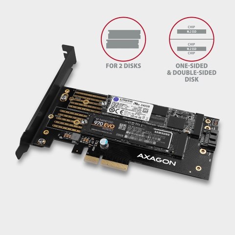 Axagon PCEM2-D adapter Wewnętrzny M.2, SATA Axagon PCEM2-D adapter Wewnętrzny M.2, SATA