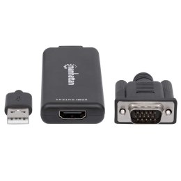 Adapter kablowy Manhattan 152426 1 m USB Type-A + VGA (D-Sub) HDMI Czarny