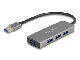 DeLOCK 4-portowy koncentrator USB 5 Gbps ze złączem USB Typu-A — z boku porty USB Typu-A