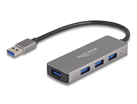 DeLOCK 4-portowy koncentrator USB 5 Gbps ze złączem USB Typu-A — z boku porty USB Typu-A DeLOCK 4-portowy koncentrator USB 5 Gbps ze złączem USB Typu-A — z boku porty USB Typu-A